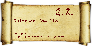 Quittner Kamilla névjegykártya